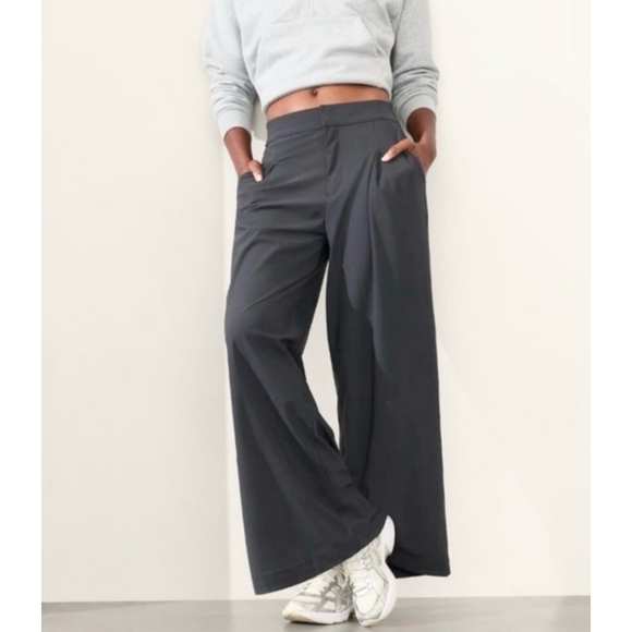 Athleta Pants - Athleta Pinnacle High Rise Trousers In Charcoal Size 0